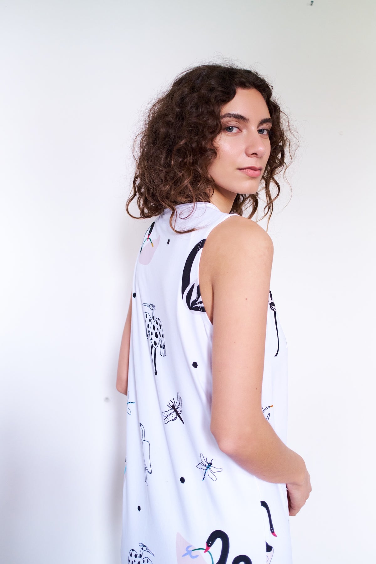 VESTIDO A GARZA BLANCO