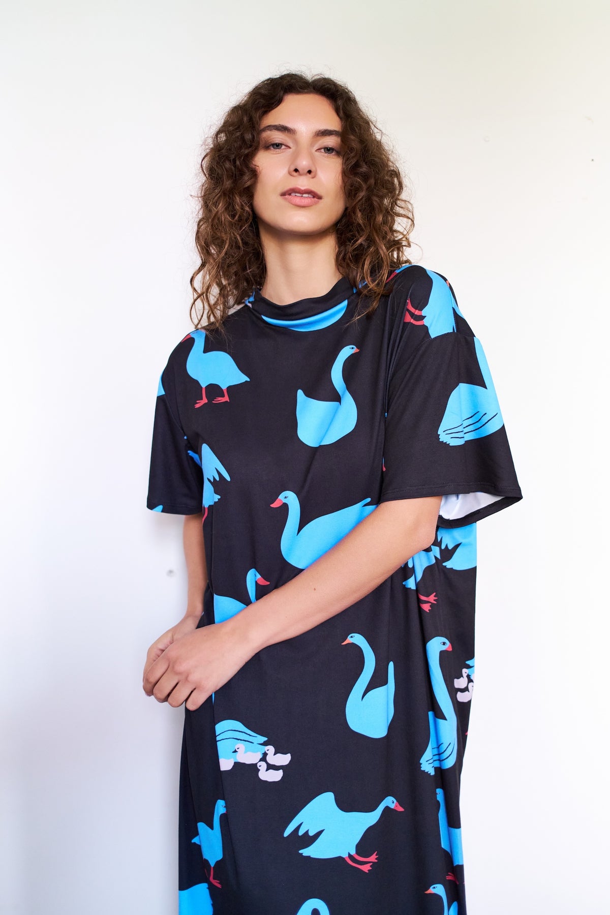 VESTIDO TORTUGA LARGO CISNES AZUL