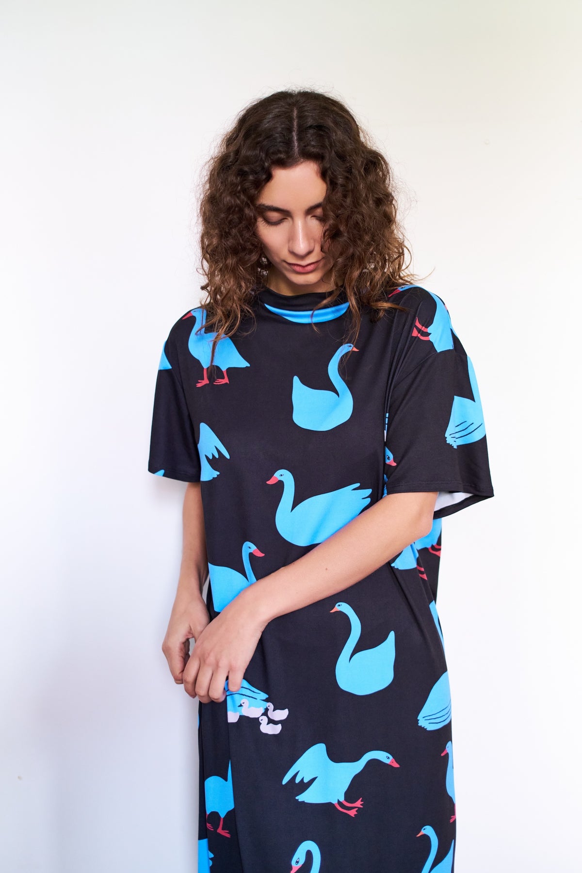 VESTIDO TORTUGA LARGO CISNES AZUL