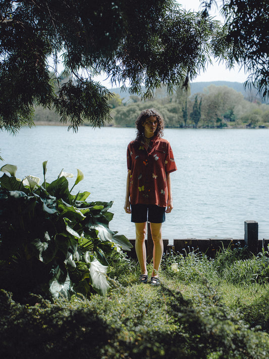 CAMISA GLOBO CUELLO MAO MARIPOSAS MANJAR