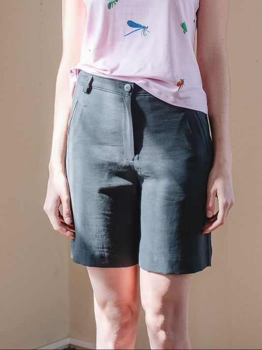 BERMUDA TUBO NEGRO TENCEL