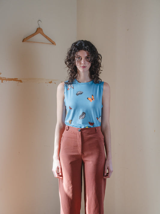 TOP MIRLO MARIPOSAS CELESTE