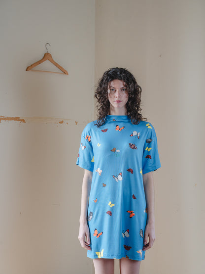 VESTIDO TORTUGA MARIPOSAS CELESTE