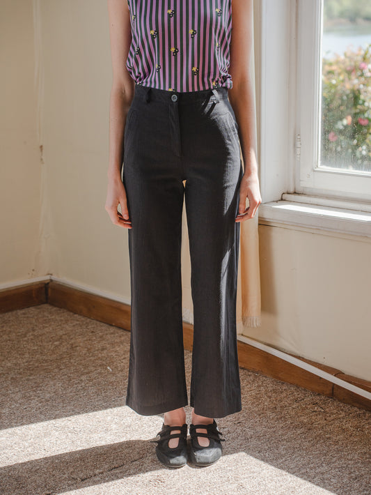 PANTALON TUBO ALGODÓN NEGRO