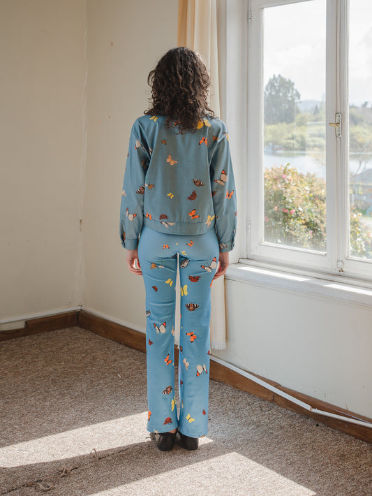 CHAQUETA POOL MARIPOSAS CELESTE