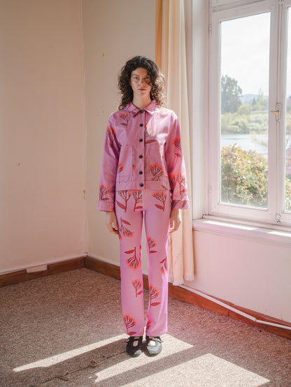 CHAQUETA POOL FLORES FUCSIA